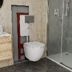 Комплект BAU 6 в 1: усиленная инсталляция BAU IDEAL, унитаз подвесной безободковый вихревой Bau Dream Hurricane3, сиденье микролифт, клавиша BAU Light антивандальная, нерж сталь брашированная, фото7