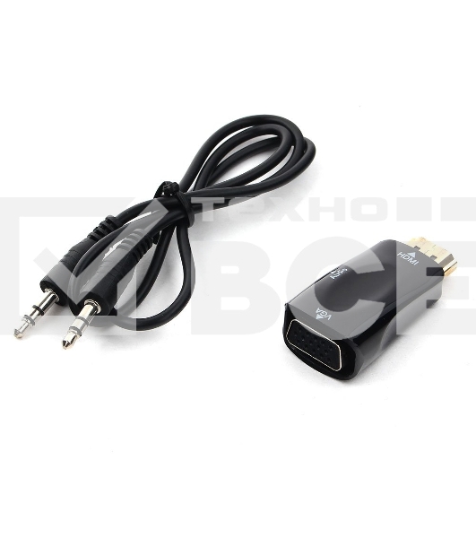 Переходник HDMI-VGA Cablexpert A-HDMI-VGA-02, 19M/15F, Jack3.5 аудиовыход
