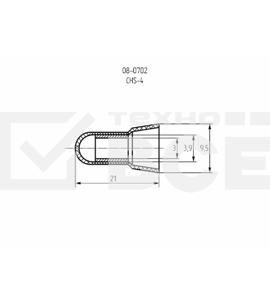 Концевая изолированная заглушка КИЗ-2, ø 3,0 мм (1,5-4,0 мм²) Rexant