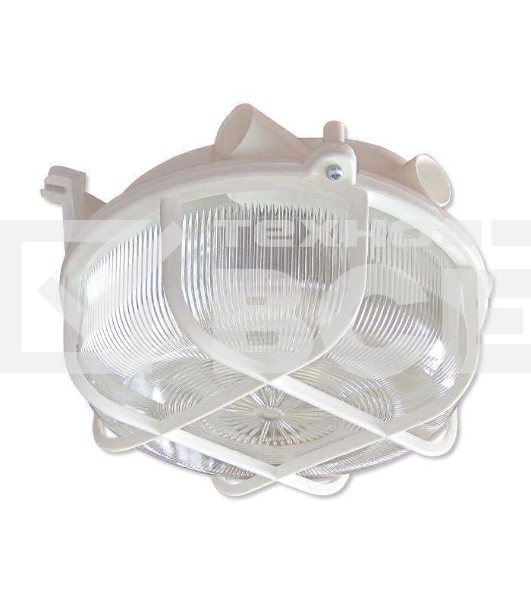 Светильник ЭЛЕТЕХ НПП 03-100-007 'Креа' круг 1х100Вт E27 IP44 корпус с решеткой бел.