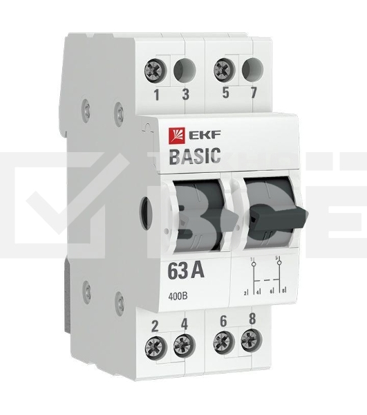 Переключатель трехпозиционный 2п 63А Basic EKF tps-2-63