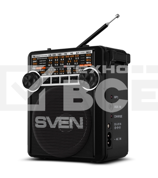 Радиоприемник АС SVEN SRP-355, черный (3 Вт, FM/AM/SW, USB, SD/microSD, фонарь, встроенный аккумулятор) АС SVEN SRP-355, черный (3 Вт, FM/AM/SW, USB, SD/microSD, фонарь, встроенный аккумулятор)