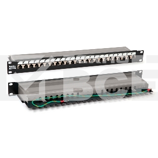 Патч-панель 19дюйм PP3-19-24-8P8C-C5E-SH-110D 1U 24 порта RJ45 полн. экран. кат.5e Dual IDC ROHS черн. Hyperline 246037