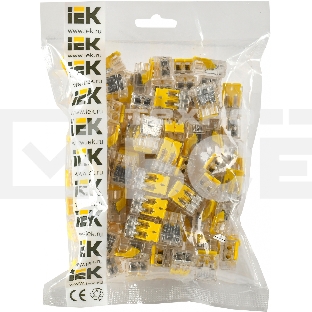 Клемма IEK СМК UKZ60-412-100 2x 0.2-0.4мм2 дл.19мм ш.13.5мм желтый (упак.:100шт)