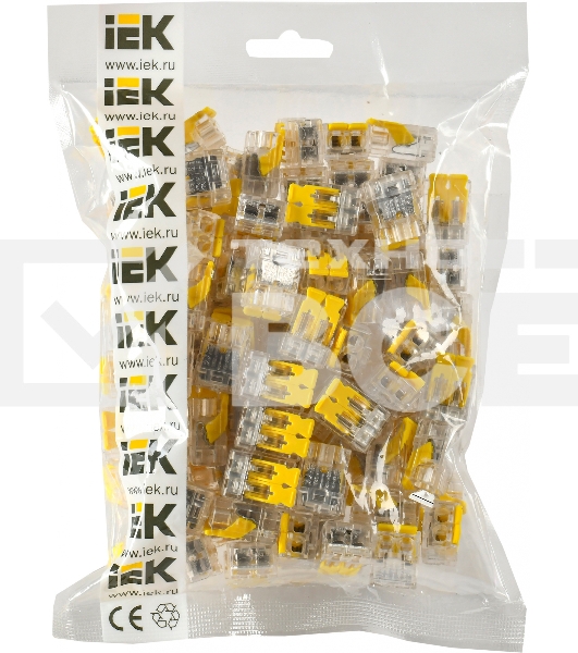 Клемма IEK СМК UKZ60-412-100 2x 0.2-0.4мм2 дл.19мм ш.13.5мм желтый (упак.:100шт)