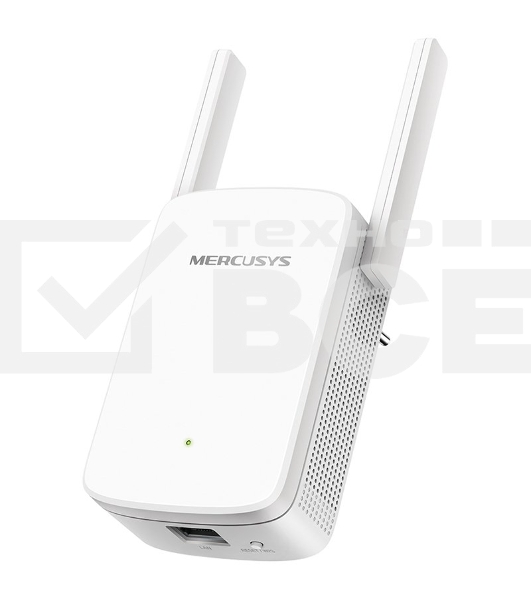 Усилитель сигнала Mercusys ME30 AC1200 Wi-Fi Range Extender, 300 Mbps at 2.4 GHz + 867 Mbps at 5 GHz, 1 x 10/100 LAN, 2× Fixed External Antennas, Wall Plugged, WPS/Reset Button, Signal Indicator, Range Extender/Access Point mode, Adaptive Path Selection