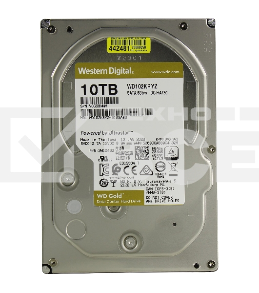 Жесткий диск Western Digital SATA 10TB 7200RPM 6GB/S 128MB GOLD WD102KRYZ