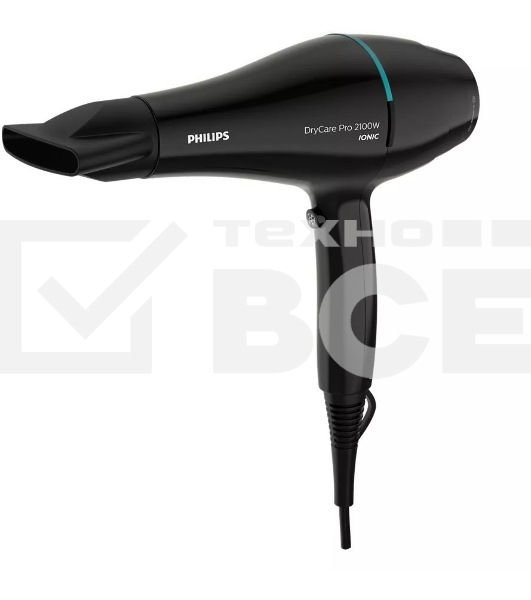 Фен Philips BHD272/00 2100Вт, ионизация, 6 настроек температуры/скорости воздушного потока, насадка-концентратор 9 мм, холодный обдув, черный