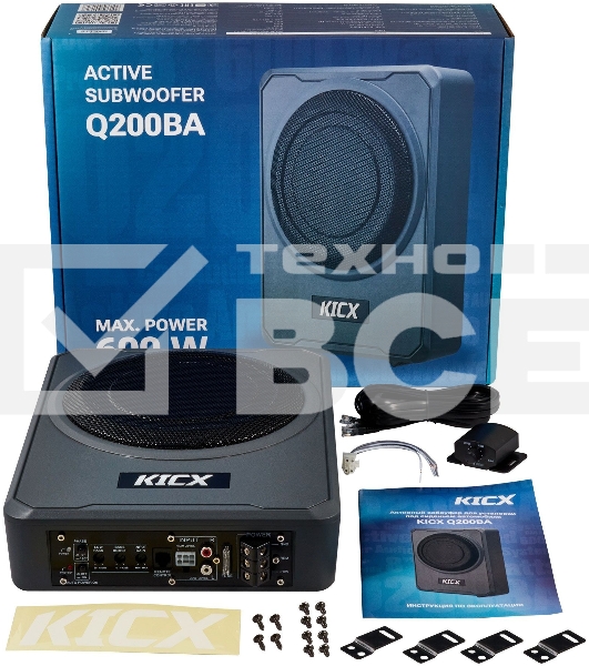 Сабвуфер автомобильный Kicx Q200BA 300Вт активный (20см/8