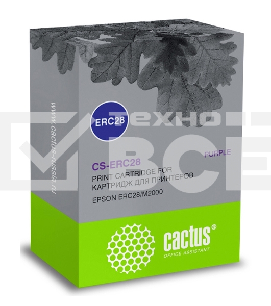 Картридж матричный Cactus CS-ERC28 фиолетовый 12.7мм, 3.1м, 2 000 000 знаков для Epson ERC28/M2000