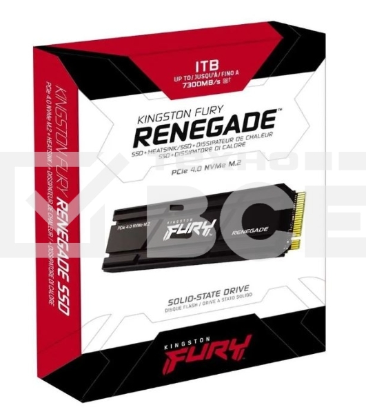 Накопитель SSD Kingston Fury Renegade, 1Tb, PCIe 4.0 x4, M.2 2280, NVMe, R/W 7300/6000, с радиатором