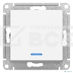 Механизм переключателя проходного 1-кл. СП AtlasDesign 10А IP20 (сх. 6а) 10AX с подсветкой бел., фото 1