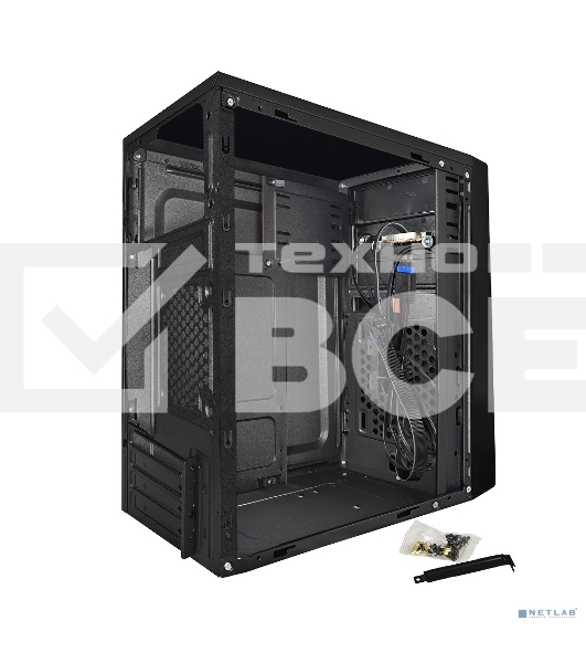 Компьютерный корпус Exegate EX283061RUS  Minitower ExeGate BAA-107U Black, mATX, <AAA350, 80mm>, 1*USB+2*USB3.0, Audio