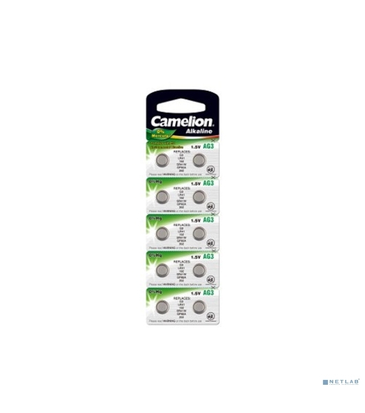 Батарейка для часов Camelion G 3 BL-10 Mercury Free (0%Hg), 392A/LR41/192) 1.5 В