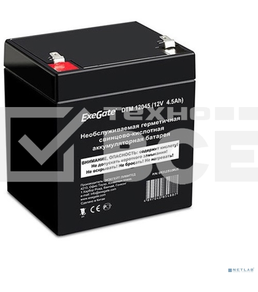Батарея ExeGate EX282945RUS DTM 6012 (6V 1.2Ah, клеммы F1)