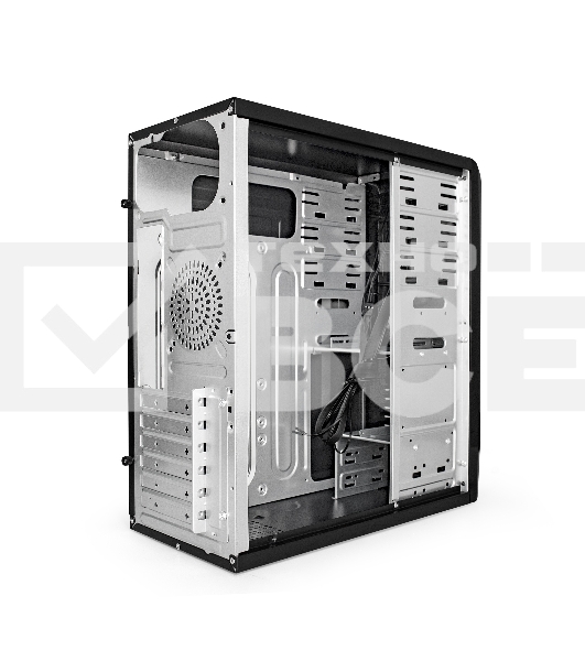 Компьютерный корпус Miditower ExeGate CP-601-UNS450 (ATX, БП UNS450 с вент. 12см, 2*USB, аудио, черный)