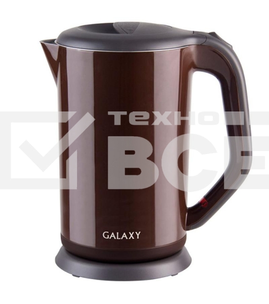 Чайник электрический Galaxy GL 0318, коричневый, пластик, 2000 Вт, 1,7 л