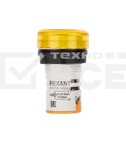 Индикатор значения напряжения желтый VD22 70-500 В Rexant