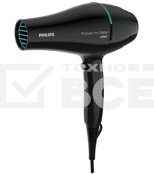 Фен Philips BHD272/00 2100Вт, ионизация, 6 настроек температуры/скорости воздушного потока, насадка-концентратор 9 мм, холодный обдув, черный
