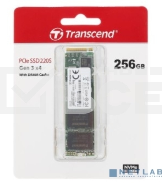 Накопитель SSD Transcend MTE220S SSD 256GB, 3D TLC, M.2 (2280), PCIe Gen 3.0 x4, NVMe, R3300/W1100, TBW 550