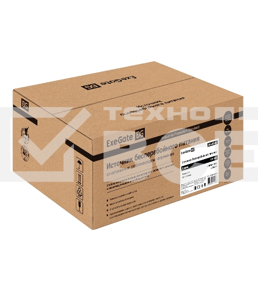 Комплект ИБП EX295993RUS + батарея 55Aч EX285652RUS 1шт (инвертор, синус, для котла, PF=1, настенный) ExeGate IdealSine SR-1000.LCD.2SH  <1000VA/1000W, чистая синусоида, цветной LCD-дисплей, 2*Schuko, крепление настенное, Black> + батарея ExeGate HRL 12-5
