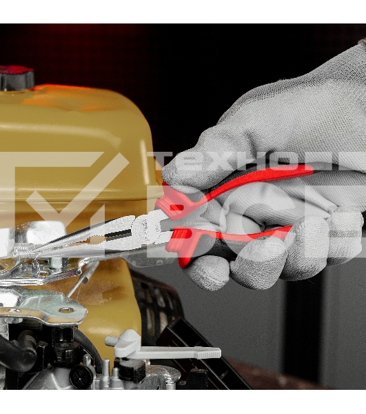 Длинногубцы прямые, 160 мм, хром-ванадий, двухкомпонентные рукоятки Matrix