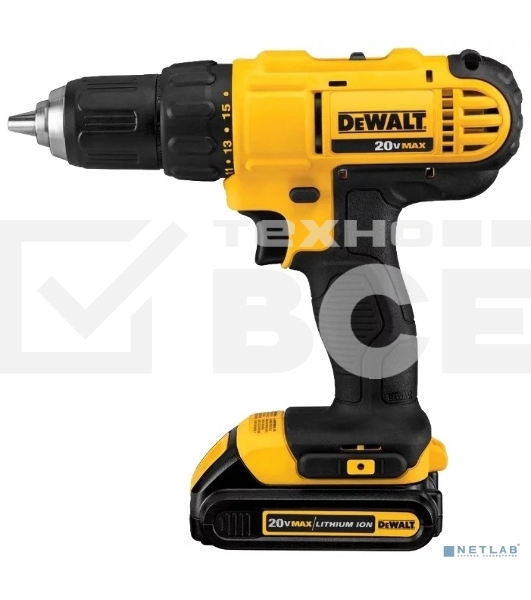 Дрель-шуруповерт DeWalt DCD771D2-KS, Аккумуляторная, 18В, 2 АКБ, Кейс