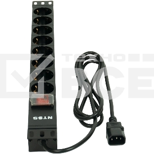 Блок распределения питания NTSS NTSS-PDU-DA1017 гор.размещ. 8xSchuko базовые 10A C14 2м