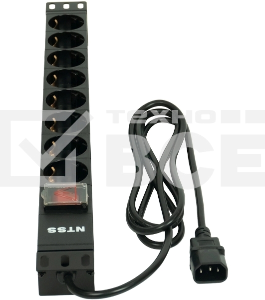 Блок распределения питания NTSS NTSS-PDU-DA1017 гор.размещ. 8xSchuko базовые 10A C14 2м