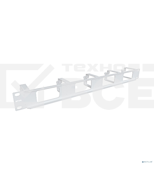 Организатор кабельный горизонтальный NTSS, крепление 19 1U с окошками, 5 колец глубиной 65мм, металл, серый RAL 7035