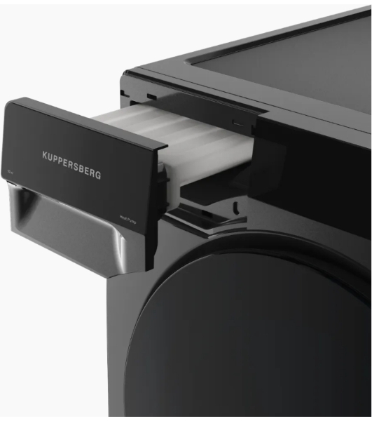 Сушильная машина Kuppersberg DM 590 GR, High-Tech, загрузка 10 кг, 16 программ, тепловой насос, отсрочка старта, реверс барабана, ультрафиолет, сенсорное управление, блокировка от детей, энергоэффективность А+, серый