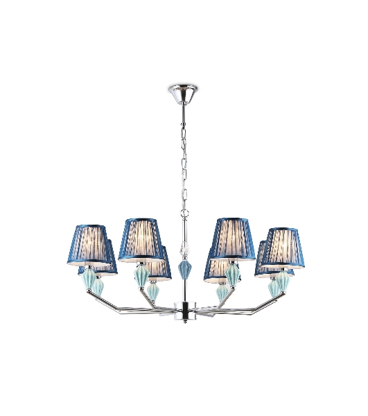Люстра Ambrella light LH75063/8 CH/DB хром/темно синий E14/8 max 40W D870*810