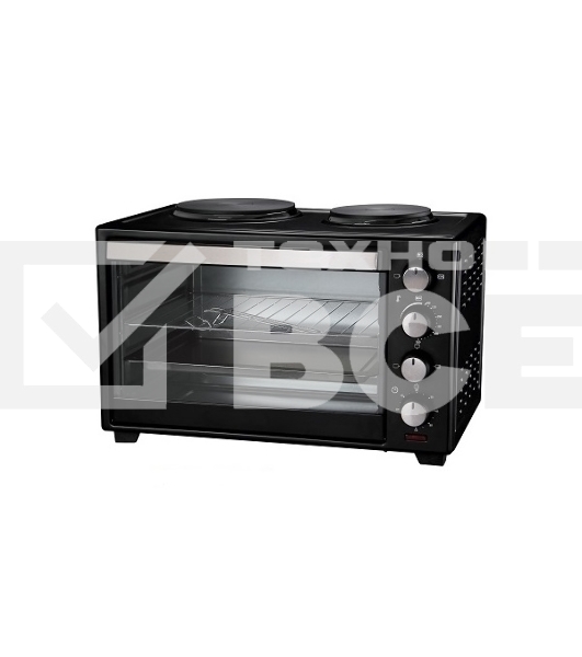 Мини-печь Великие реки Днепр-1, черный, 3200 Вт, 30 л, 2 конфорки