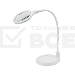 Лупа настольная 3D Rexant с подсветкой 30 LED, подставка+прищепка, белая, фото 1
