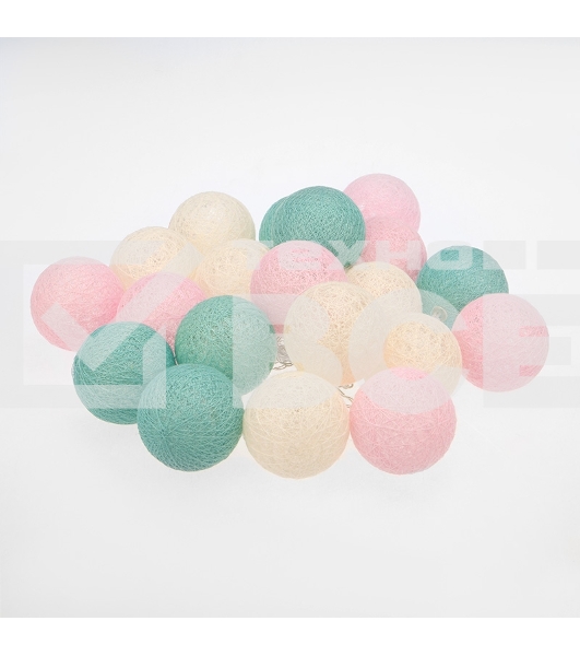 Тайские фонарики Neon-night 'Перламутр' 3.5 м, 20 LED, прозрачный ПВХ, цвет свечения теплый белый, 2 х АА (батарейки не в комплекте)