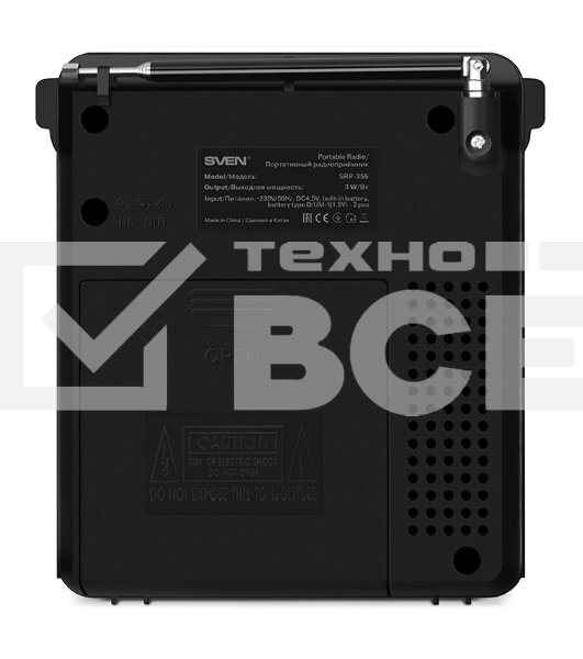 Радиоприемник АС SVEN SRP-355, черный (3 Вт, FM/AM/SW, USB, SD/microSD, фонарь, встроенный аккумулятор) АС SVEN SRP-355, черный (3 Вт, FM/AM/SW, USB, SD/microSD, фонарь, встроенный аккумулятор)