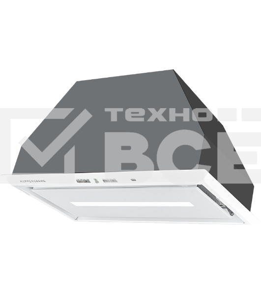 Встраиваемая вытяжка Kuppersberg Ibox 54 W, ширина 54 см, отвод/рециркуляция, 1000 м3/час, управление Soft Touch, 4 скорости, светодиодное освещение 1х13 Вт, металлические жироулавливающие фильтры, угольный фильтр (опция), цбелый