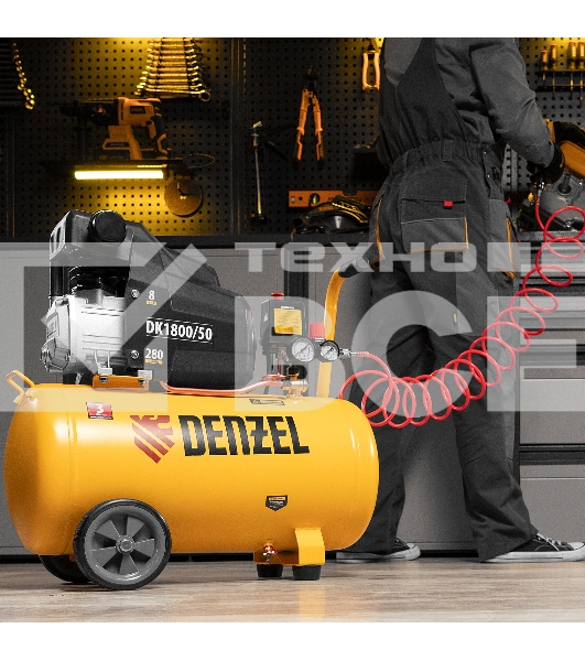 Компрессор Denzel воздушный DK1800/50,Х-PRO 1,8 кВт, 280л/мин, 50л 58068