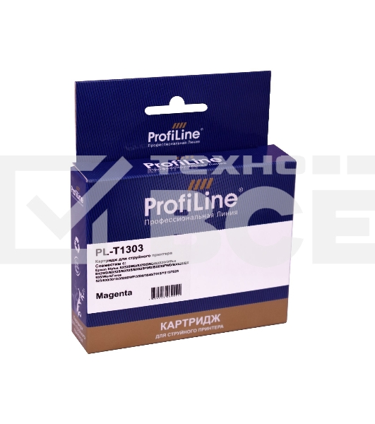 Струйный картридж PL-T1303 для принтеров Epson Stylus SX525WD/SX535WD/SX620/Office B42WD/BX525/BX535/BX625FWD/BX635FWD/BX925/BX935/WorkForce 525/630/3010/3520DWF/3530/3540/7015/7515/7525 с чернилами Magenta 10,1 мл ProfiLine