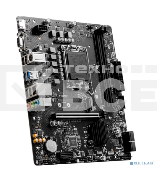 Материнская плата MSI PRO B760M-E, LGA 1700, Intel B760, 2xDDR5, 4xSATA, 1xM.2, 1xPCIe 4.0 x16, 1xPCIe 4.0 x1, 1xHDMI, 1xVGA, 1x1Gb LAN, 2xUSB-A 3.2 Gen 1, 4xUSB-A 2.0, 3x3.5 мм, 7.1, mATX