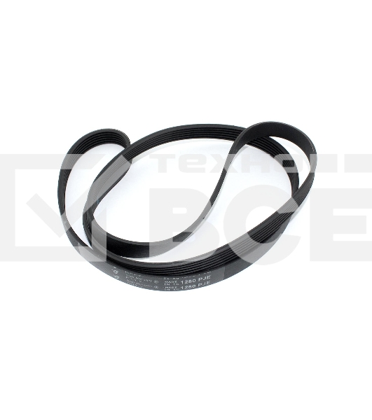 Ремень 1280 J6 для стиральной машины Electrolux, Zanussi, AEG, Whirlpool, Indesit черный 1240мм