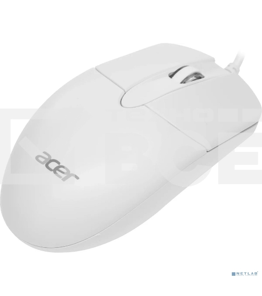 Мышь проводная Acer OMW300 белый, 1200 dpi, USB, кнопки - 3