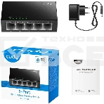 Коммутатор CUDY FS105 5-Port 10/100 Mbps Desktop Switch, 5 10/100M RJ45 Ports, Loop Detection, Metal Case, Power Saving, Plug & Play, фото6