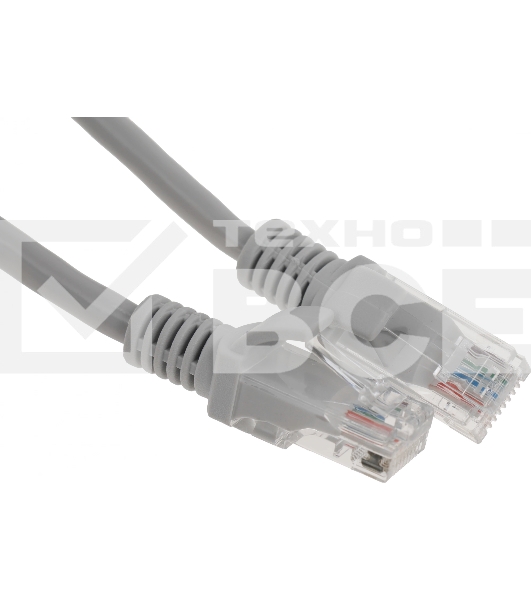 Коммутационный шнур Комм шнур, UTP, кат 5e, 0.25м с RJ45 (серый)