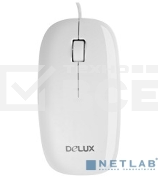 Мышь DELUX DLM-111 оптическая 3D mini, USB (2 кнопок+скролл) белая