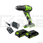 Дрель-шуруповерт Greenworks GD24DD35 аккумуляторная, 24V, б/щет, 29/35Нм,2х2Ач,ЗУ,кор [3704007CUC], фото4