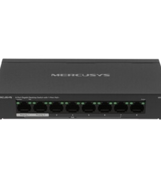 Коммутатор настольный Mercusys MS108GP с 8 гигабитными портами (7 портов PoE+)