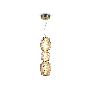 Подвесной светодиодный светильник Ambrella light LH30102 SB/TI бронза/янтарь 23W 3000K 140*140*1760