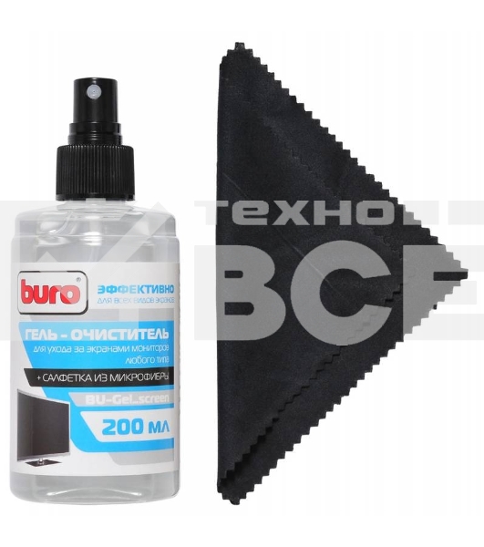 Чистящий набор (салфетки + гель) Buro BU-Gel screen для экранов и оптики 200 мл
