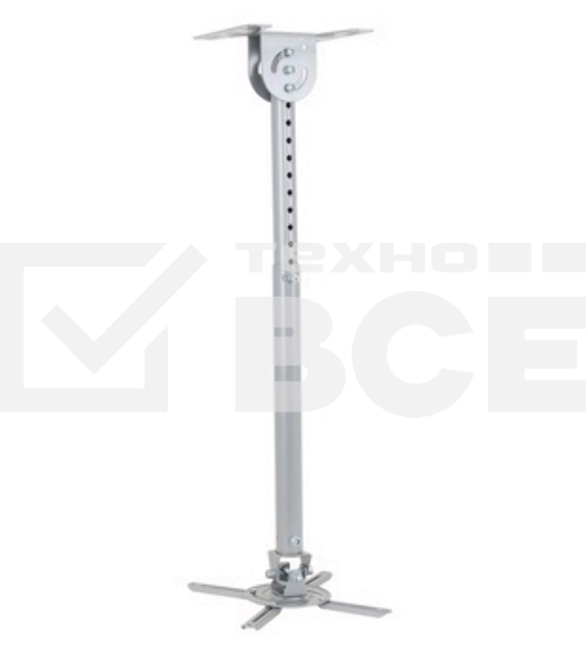 Крепеж Wize WPD-S серебро Универсальное комплект для проектора, длина штанги 82-141 см, наклон +/- 15°, поворот +/- 15°, до 12 кг, 260х260